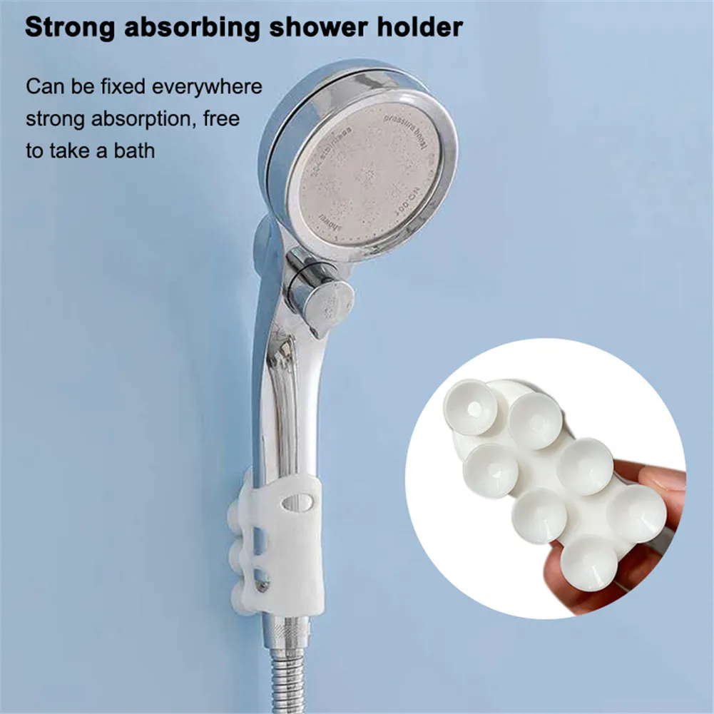 

Fixed Shower Bracket Shower Holder Reusable Durable Suction Cup Shower Bracket Mount Bathroom Wall Rack Stand #5O