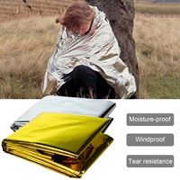 outdoor emergency survival rescue blanket waterproof foil thermal space lifesaving sliver curtain blanket for camping hiking