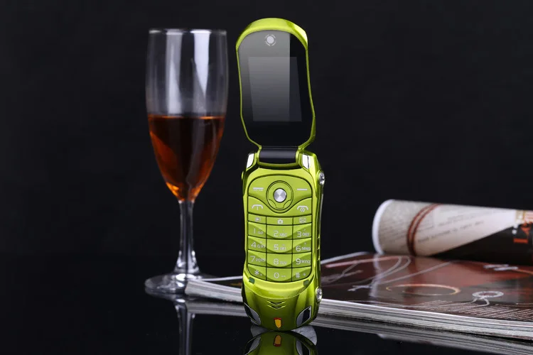 green phone CHAIAI автомобильный телефон F15 мобильный телефон для детей флип мини мобильный с камерой 2 sim светодиодный светильник разблокирован - Цвет: green phone