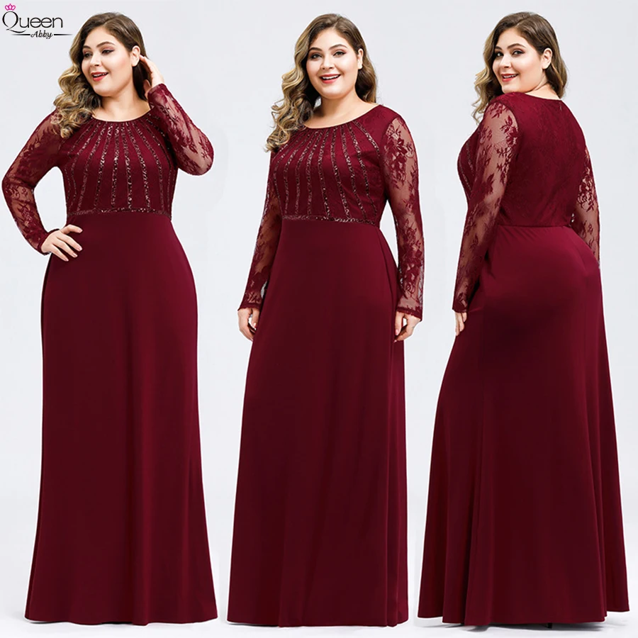 Женское длинное вечернее платье элегантное кружевное русалки с длинным рукавом