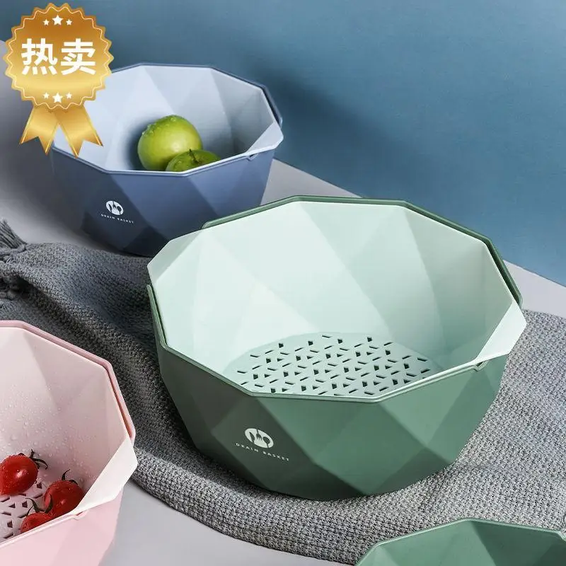 

Милая кухонная корзина с двойным сливом, корзина для хранения, ситечко для мытья, ситечко для чашек, ситечко для очистки овощей, кухонный инс...