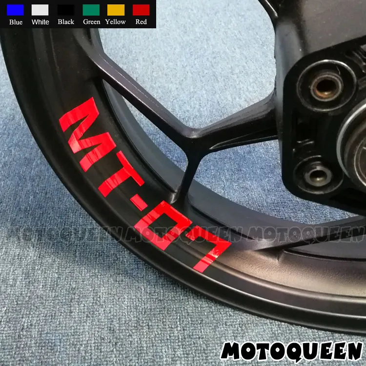 

8X Custom Motorcycle Front Rear Iner Wheels Rims Tire Decals Reflective Stripe Stickers For Yamaha MT 01 03 07 09 10 MT07 MT09