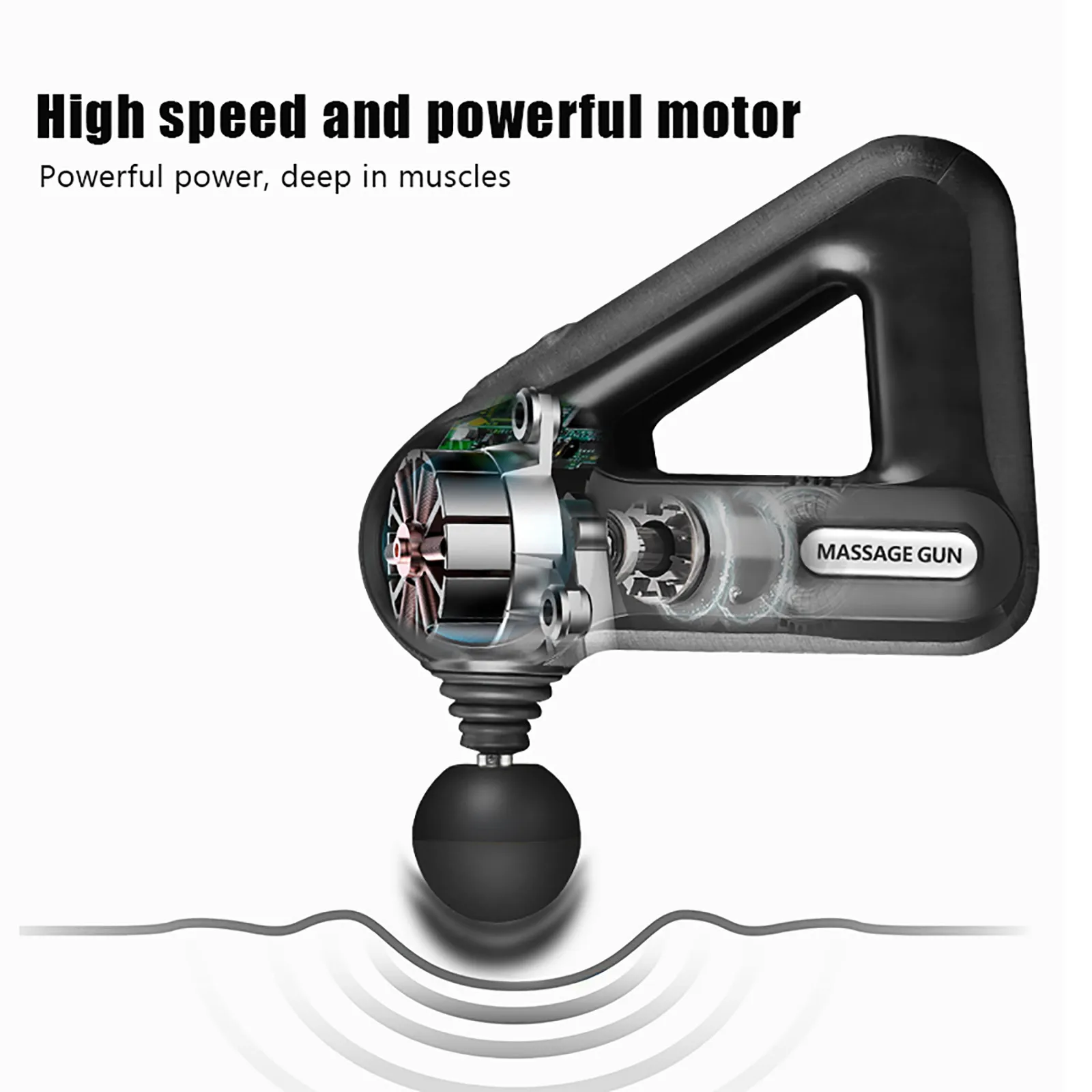 

Triangle Fascia Massage Gun Deep Tissue Massager Back Neck Muscle Pain Relief Fitness Relaxation 12pcs Pro Heads 5 Modes