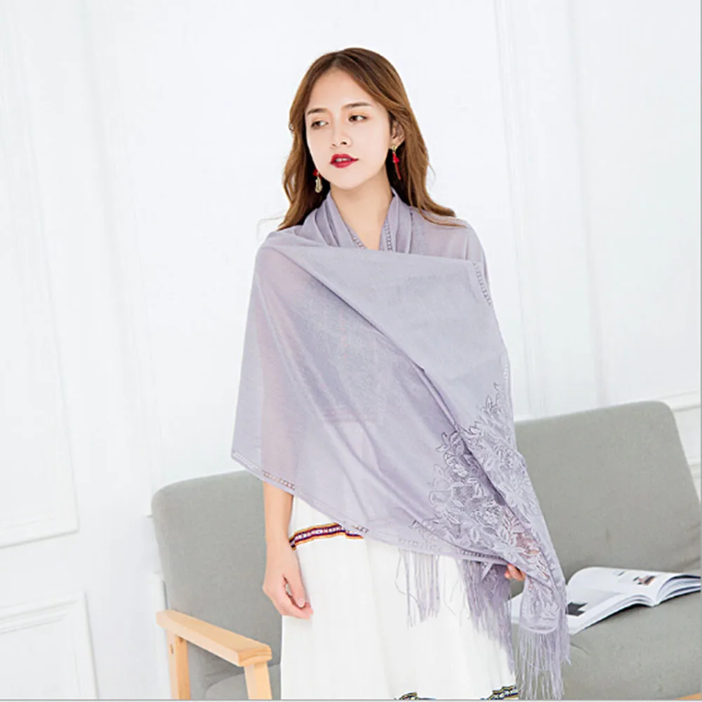 2019 женский шелковый шарф элегантный выдолбленный жаккардовый с цветами