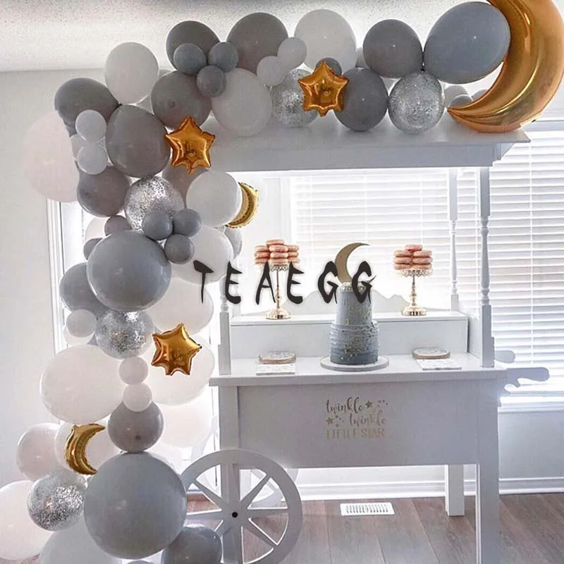 Шары из латекса Макаруны 90 шт. шары для дня рождения золотая луна фольгированные