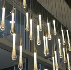 Отличная-JUNAMT Raindrop Люстра декоративные лестницы потолочный светильник в виде капли воды, с украшением в виде кристаллов светильник Кухня остров для гостиничного Холла жизни