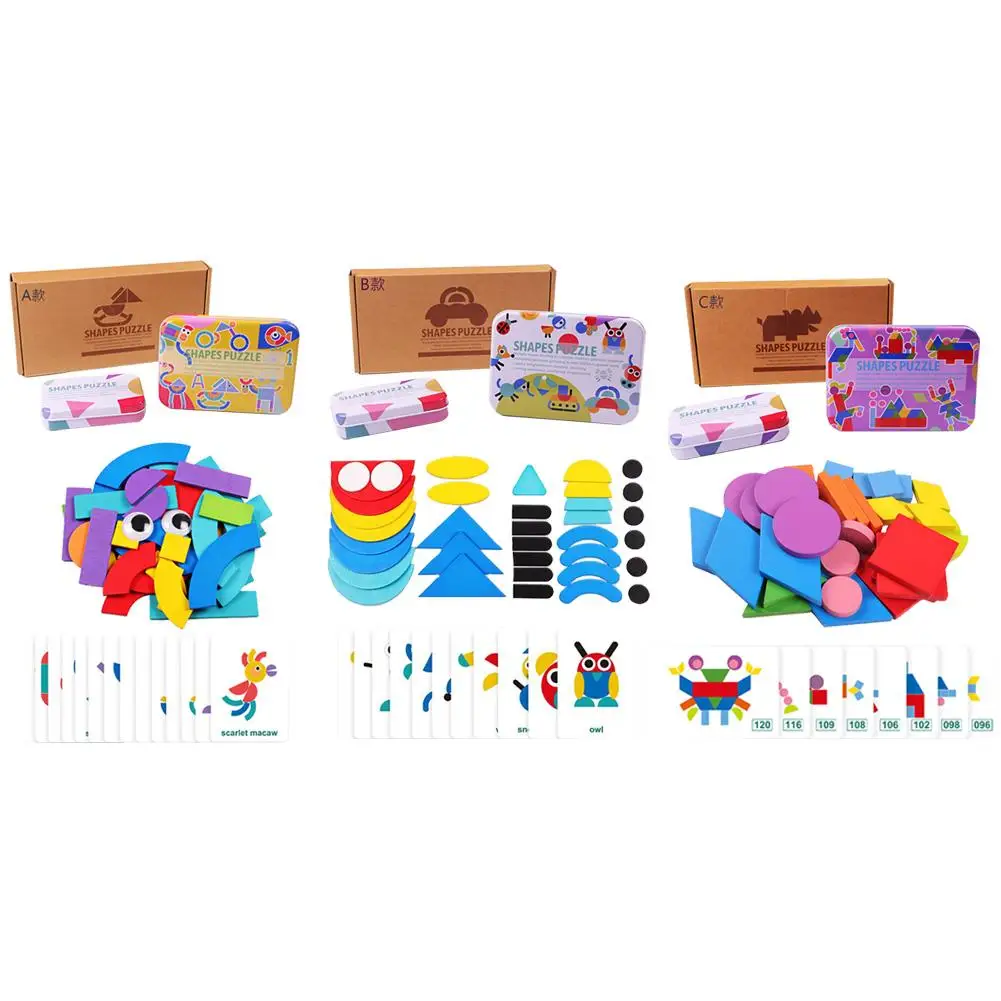 

Пазлы игрушечная деревянная головоломка игрушка с железный ящик Форма познание забавные Развивающие игрушки для детей От 3 до 6 лет