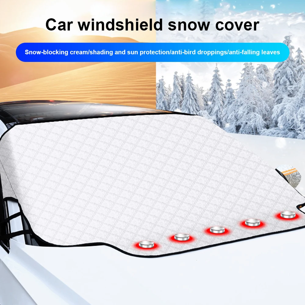 

Car Windshield Snow Cover Frost Ice Removal Sun Shade Front Window Protector Winter Windshield Cover for Trucks SUVs With Magnet