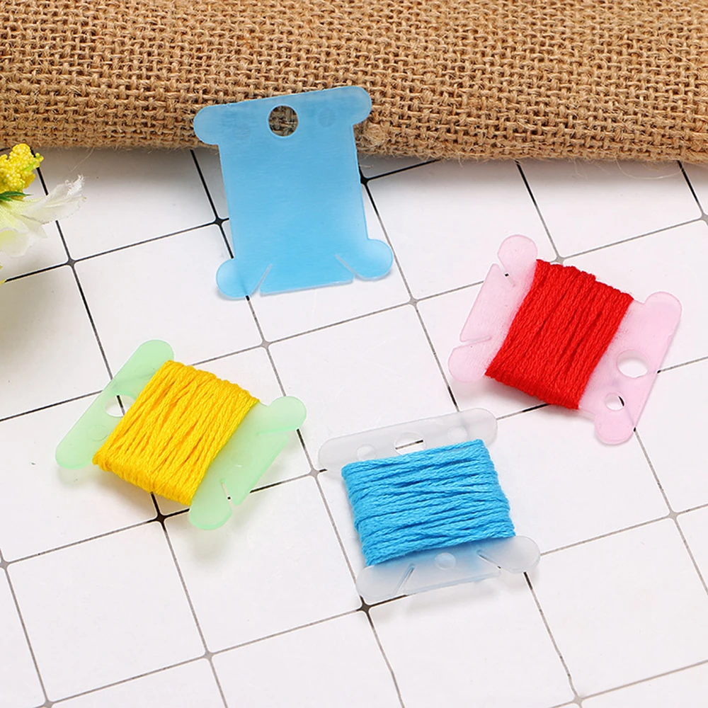 120PCs Cross Stitch Storage Holder Plastic Sewing Thread Winding Plate Board Card Embroidery Floss Craft Bobbin Organizer | Дом и сад