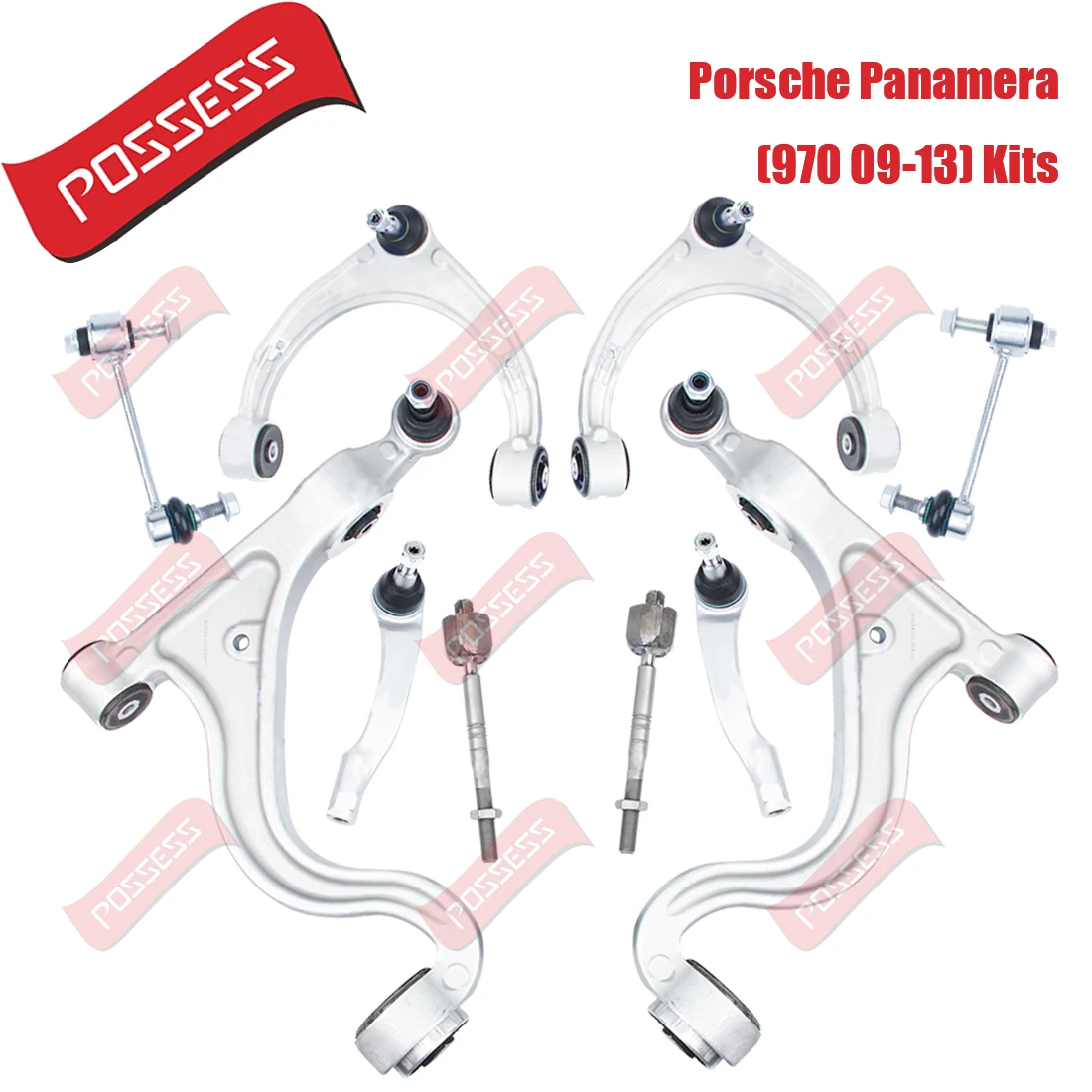 10 Pieces Front Axle Suspension Control Arm Stabilizer Link Tie Rod assemblies Kits For Porsche Panamera 970 2009-2013