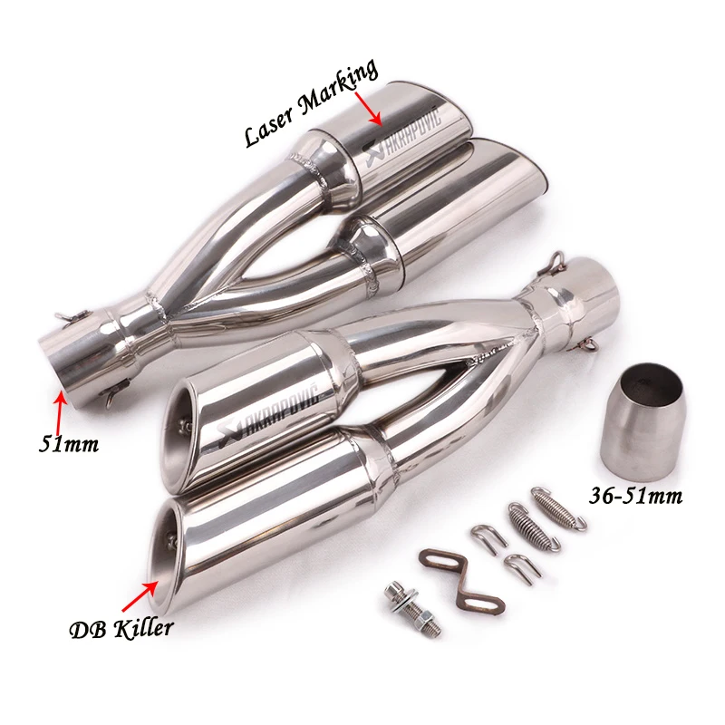 51 мм Универсальный Escape мотоцикл выхлопной гонки модифицированный глушитель
