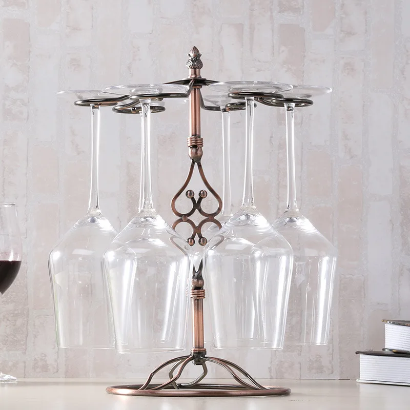 Красный стеклянный подстаканник слив креативный красный опт Кованое железо