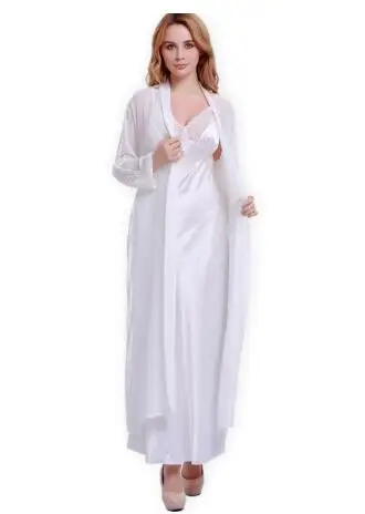 

Модная новинка шелковые халаты + ночная рубашка женская пижама из двух частей сексуальный кружевной халат для сна с V-образным вырезом ночны...