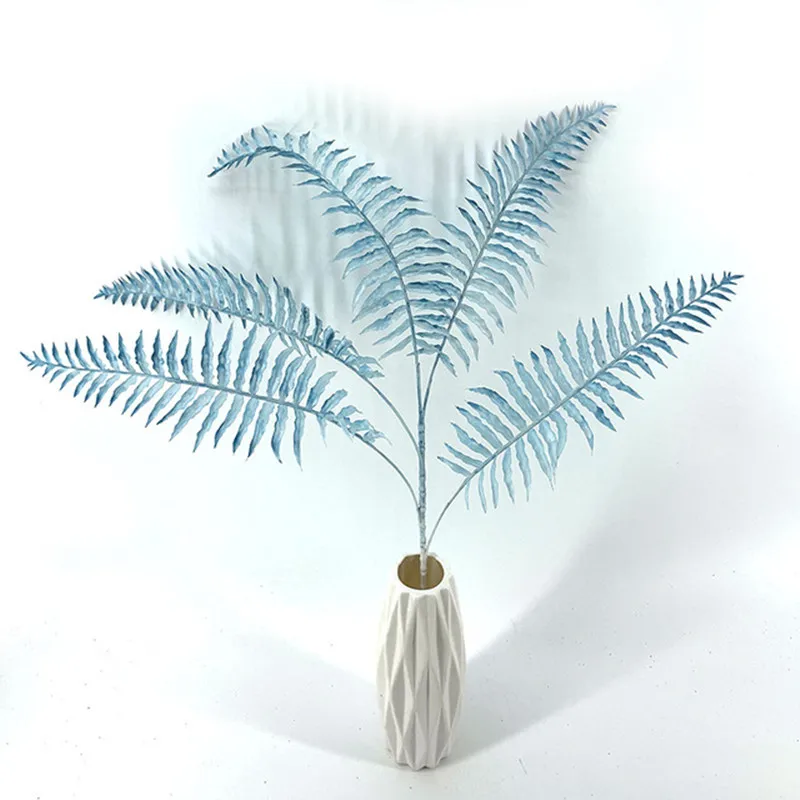 

76cm5 Fork Artificial Color Palm Leaf Wedding Fake Plant DIY Plastic Flower Arrangement Material Hotel Party Christmas Home Deco