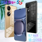 Новинка 2021, смартфон с идентификацией по отпечатку пальца, ультратонкий, 12 + 512 ГБ, для смартфонов Huawei P50 Pro +