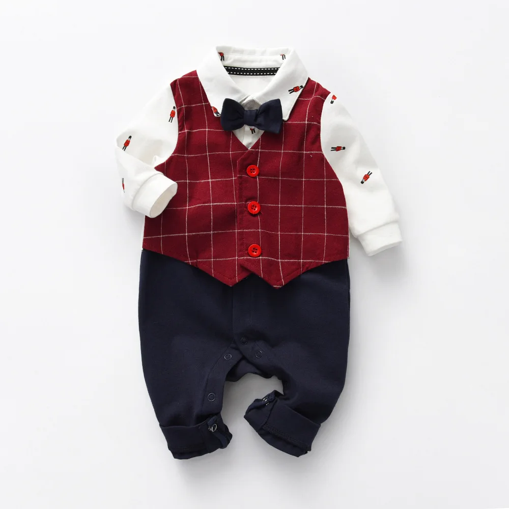 Baby Boys Jumpsuit 1st Birthday Set For Newborns Little Gentleman Clothes 0-24M Outfits Long Sleeve Spring/Fall Onesie |