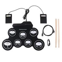 1pcs portable foldable electronic hand roll drum set beginner usb percussion instrument with drumsticks