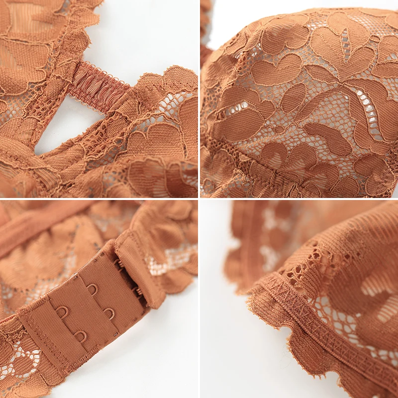 Женский кружевной бюстгальтер бесшовный без косточек Эротическое нижнее
