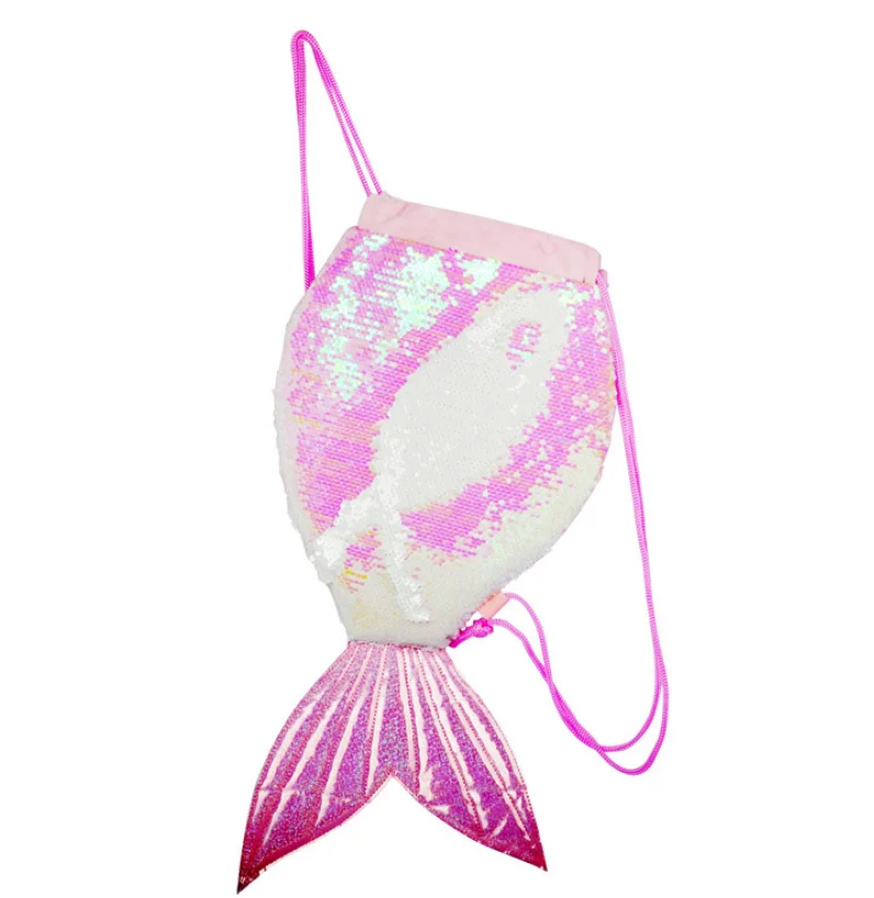 Одеяло хвост русалки с пайетками модная сумка на шнурке для девочек рюкзак