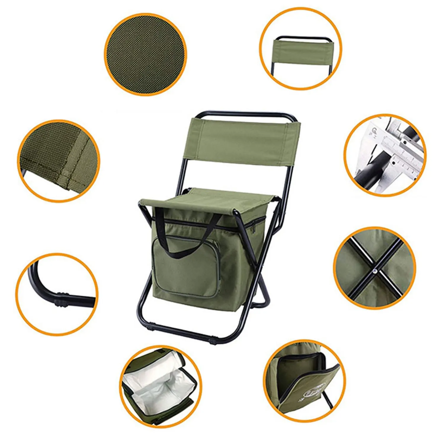 구매 휴대용 야외 접이식 의자 옥스포드 천 냉장 보관 가방 의자 통합 캠핑 다기능 낚시 의자, 스포츠, 아웃도어, 활동, 액티비티, 안전한, 내구성