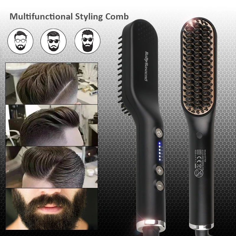 

Professional Hair Straightener, Multifunctional Comb and Brush, Electric Fast Heating Straightener, Men's Style Comb