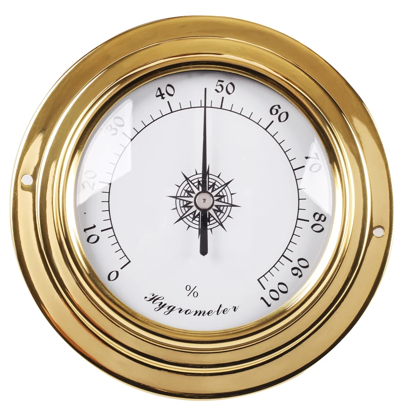 Hygrometer " латунный чехол традиционная Метеостанция Барометр Температура гигрометр Влажность и часы(белый циферблат) b2804 - Цвет: Hygrometer