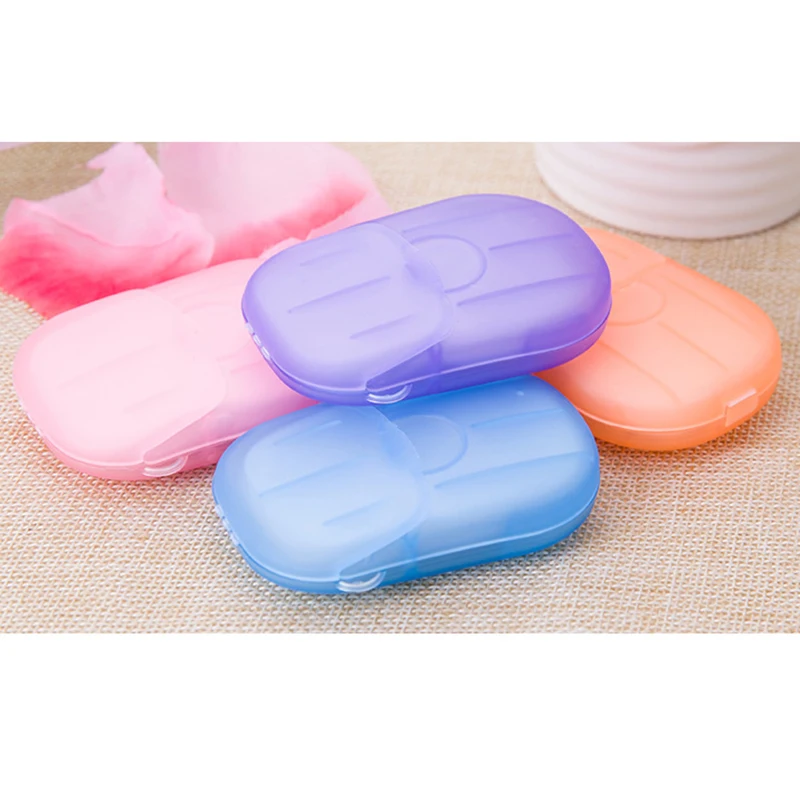 

20Pcs Travel Convenient 20pcs Disposable Boxed Soap Paper Portable Hand Washing Box Scented Slice Sheets Mini Soap Paper Soap