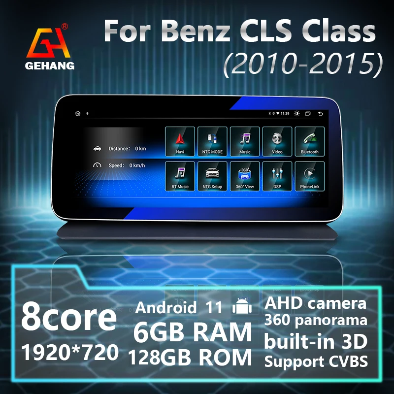 

GeHang Qualcomm 12.3"6+128G Car Radio Android 11 Wireless CarPlay Car Audio Player Bluetooth For Mercedes Benz CLS 350 W219