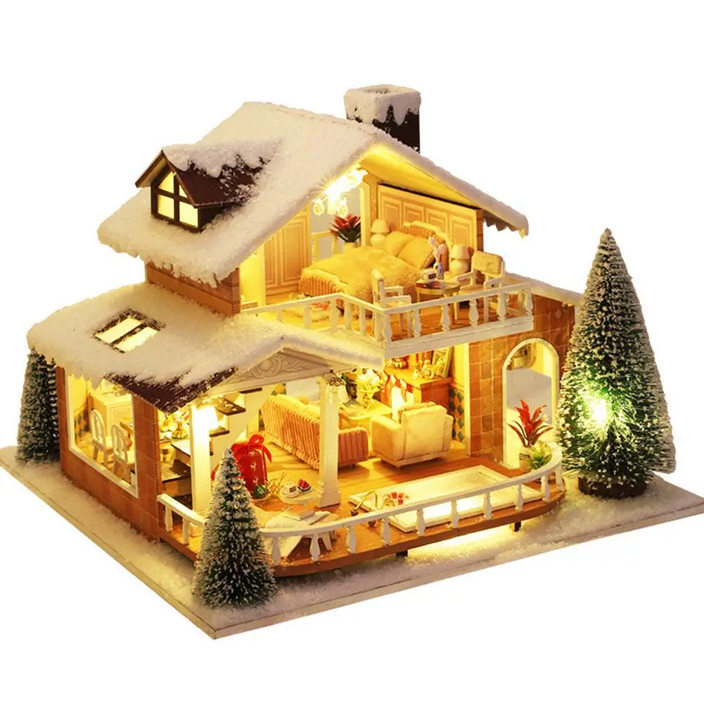 

Diy Miniature Dollhouse Kit Ice Snow Hand Assembled Furniture Building Bricks Toys House Model Birthday Gifts Kids Toys Children