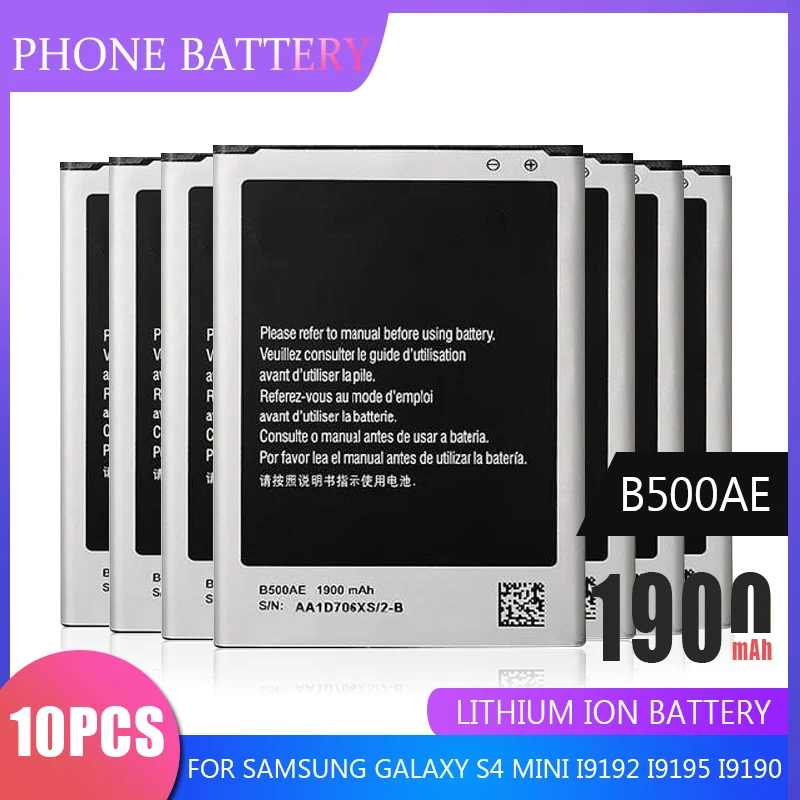 10 шт. 1900 мАч B500BE батареи для Samsung Galaxy S4 Mini i9192 i9195 i9190 i9198 J110 I435 I257 C5350 Сменный