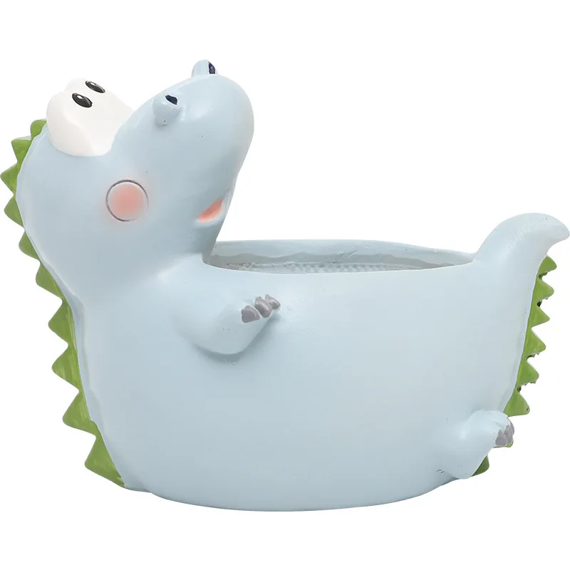 

TECHOME Resin Fun Gardening Succulent Pots Tabletop Potted Bonsai Pot Green Planting Landscape Cartoon Flower Pot Indoor Planter