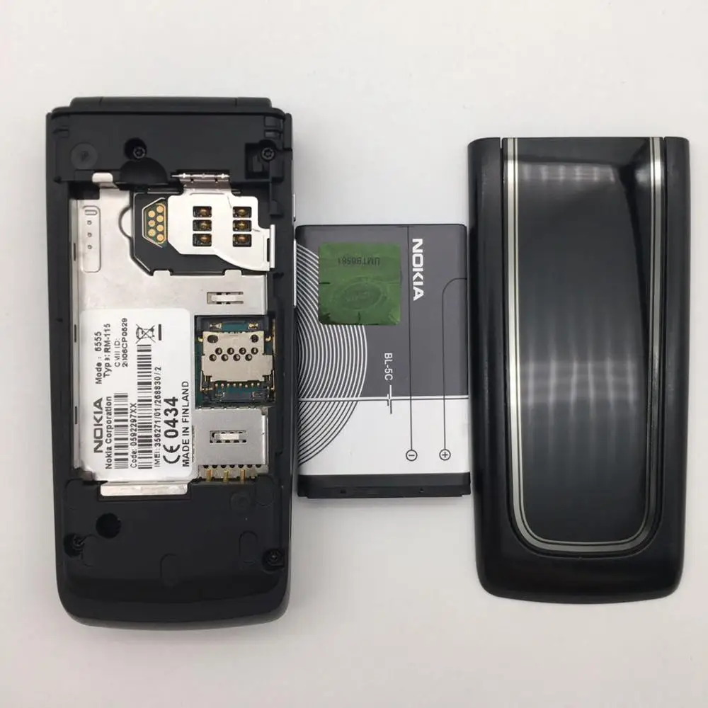 Nokia 6555 Восстановленный Оригинальный Раскладной сотовый телефон 3G Арабский Иврит