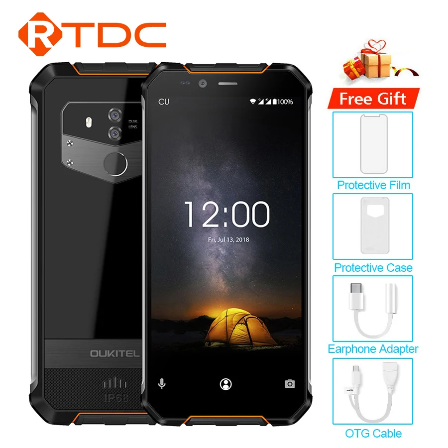 OUKITEL WP1 IP68 Водонепроницаемый Android 8 1 5 ''FHD Octa Core 4 Гб + 64 MTK6763 5000 mаh 9В/2A Беспроводная