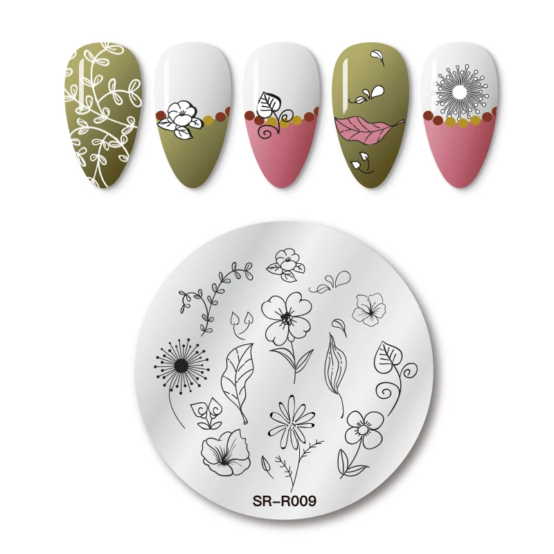 Пластины для маникюра с изображением 4 лилий|Шаблоны дизайна ногтей| |