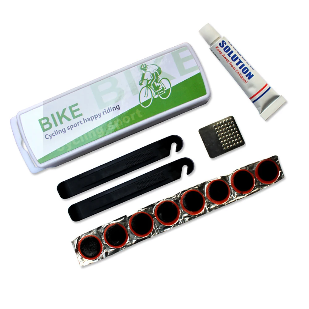 

Brand New Bike Bicycle Flat Tire Repair Kit Tool Set Kit Patch Rubber Portable Fetal Best Quality cycling Free Shipping