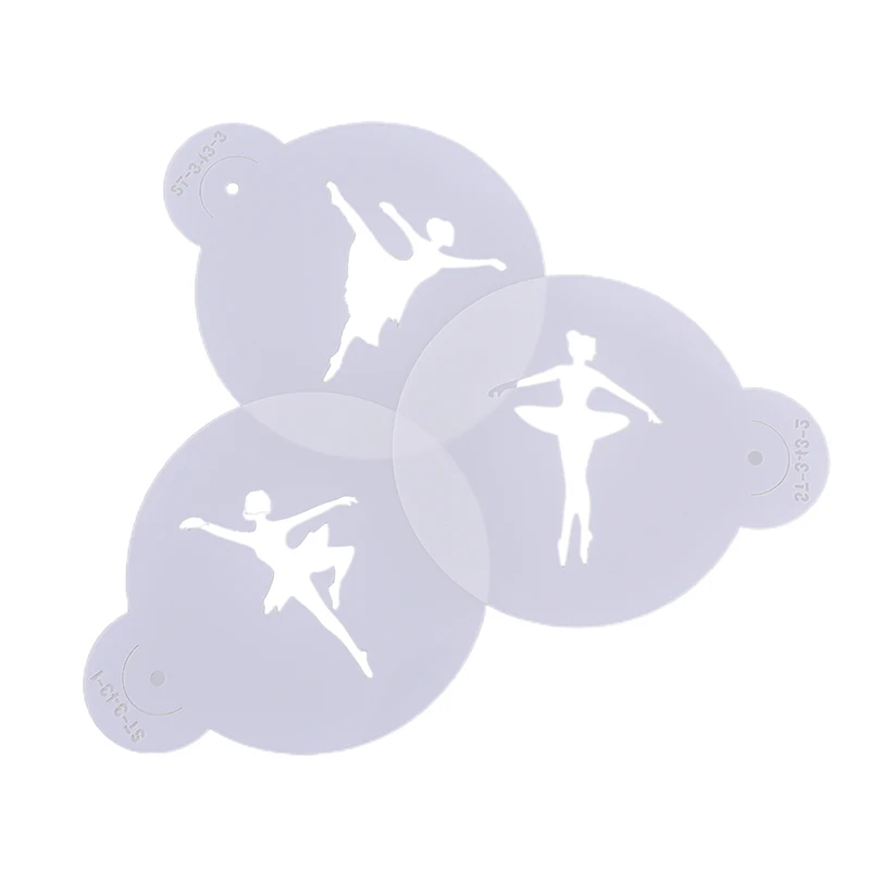 

Ballerina Shape Sugar Cake Decoration Icing Sugar Hollow Out Coffee & Cookie Garland Moulds 3PCS