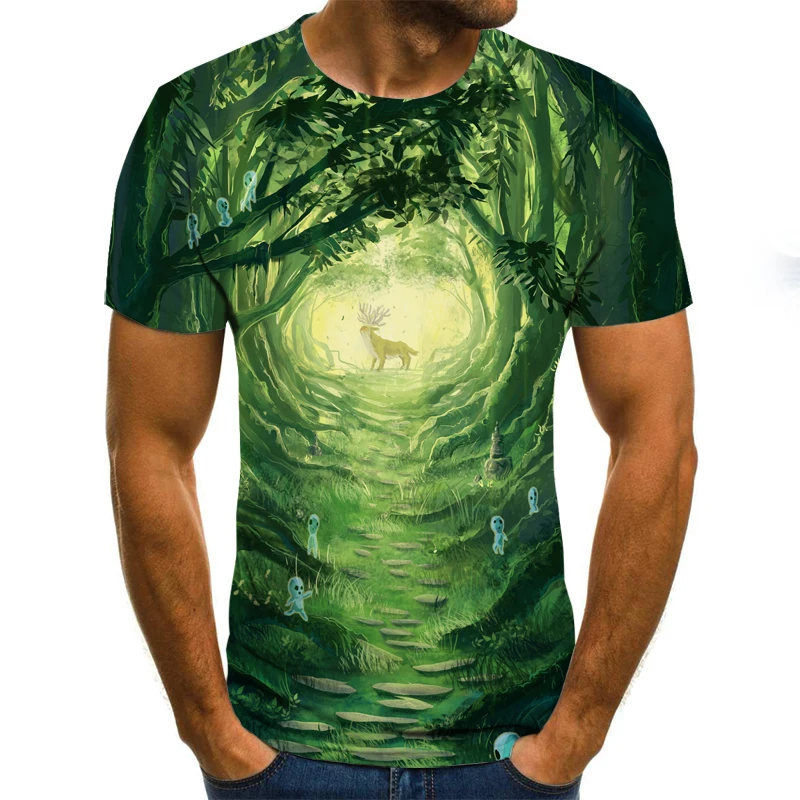 

New men's and women's 3D animal short-sleeved T-shirt men's T-shirt 3DT fashion sports O-neck children's shirt oversized