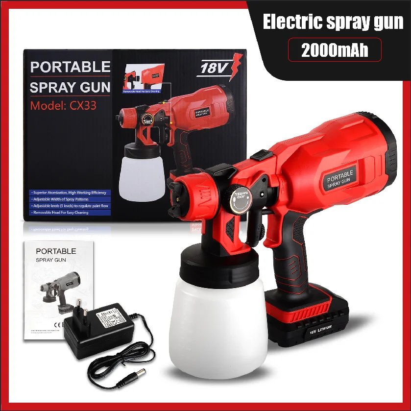 

Electric Paint Spray Gun Large Capacity 550W 18V Tools For Home For Garden For Painting Sprayer Gun Airbrush