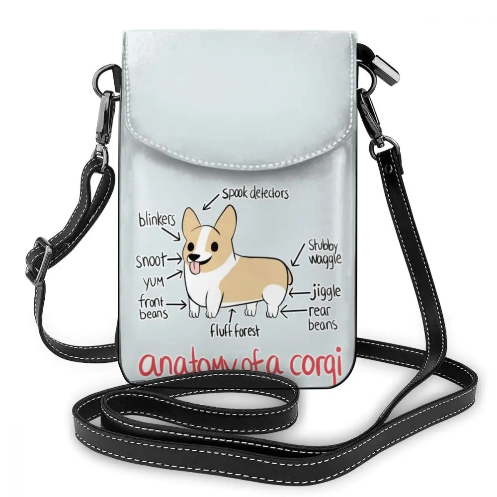 Welsh Corgi Pembroke сумка на плечо Вельш Corgi Pembroke кожаная сумка для путешествий высокое качество женские сумки кошелек - Цвет: Jolly Corgis In