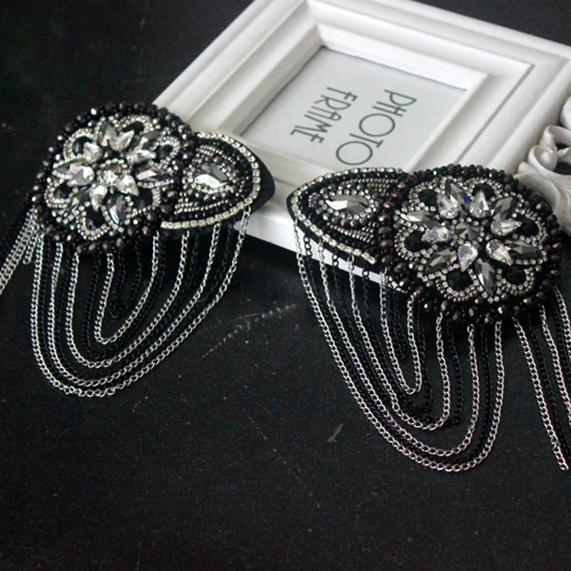 

one piece breastpin tassels shoulder board mark knot Epaulet patch metal patches badges applique patch for clothing DE-2597