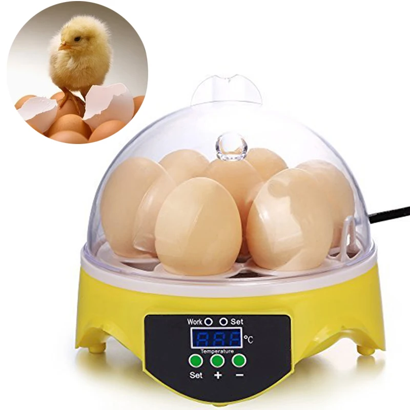 Мини 7 яиц инкубатор Птицы инкубаторная машина автоматический Брудер цифровой