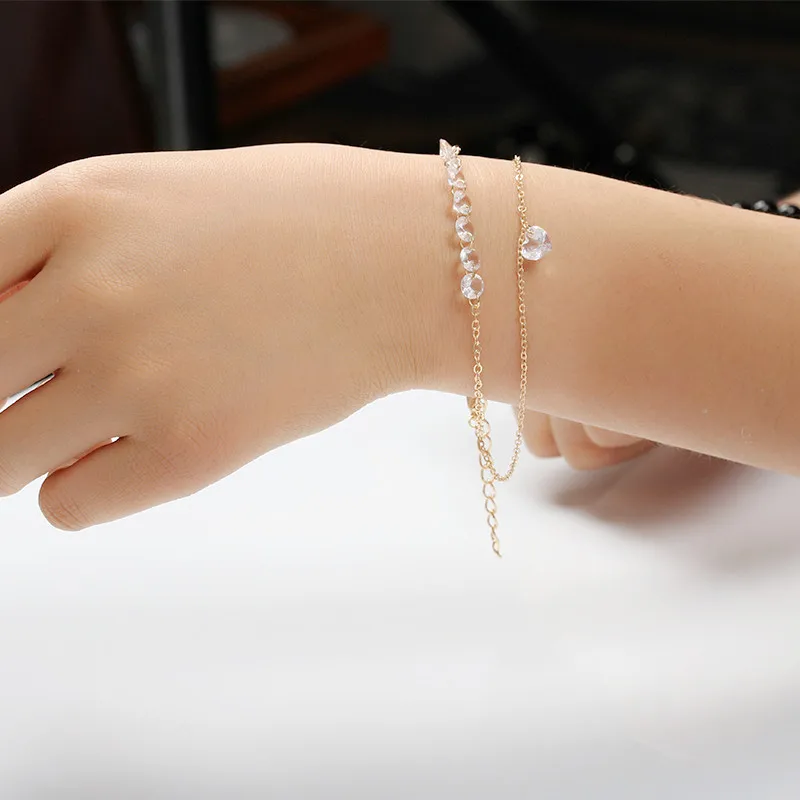 Роскошные Ювелирные изделия Подарки Золото/Серебро Цвет Кристалл Сердце браслет