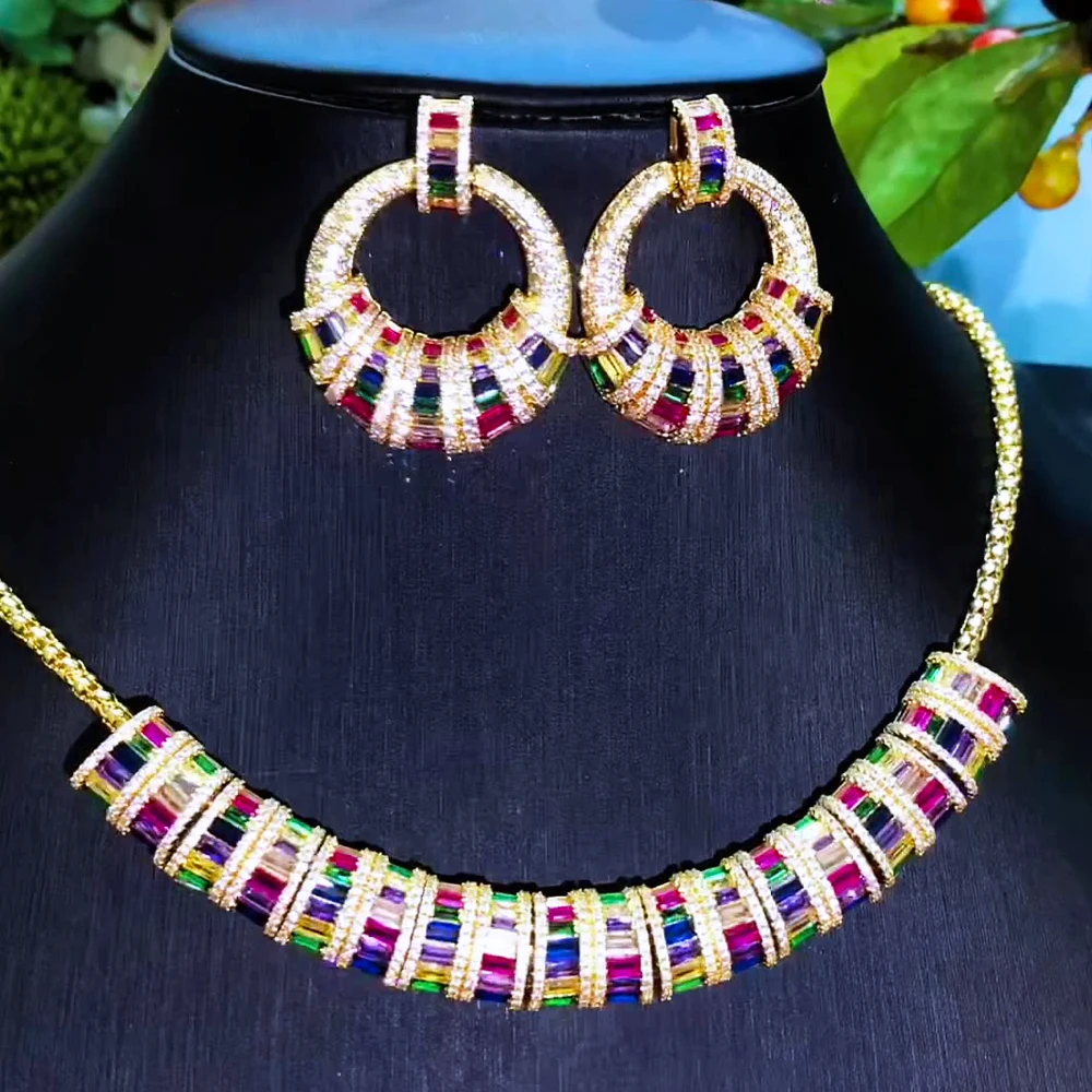 Missvikki великолепные Роскошные шармы Shing ожерелье серьги Ювелирные наборы высокого качества кубический циркон для вечерние НКИ шоу подарок а...