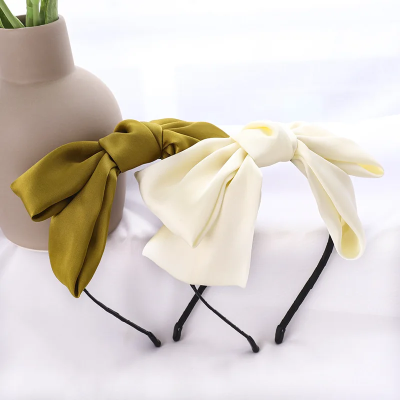 

2020 Vintage Silk Cloth Bow Bezel Hair Band Women Headbands Hoop Hair Clips Girls Hair Accessories Hairband opaska do wlosow