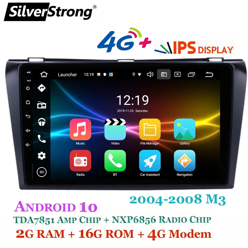 SilverStrong Android 10 IPS 4G 9 дюймов Автомобильный GPS для Mazda 3 Axela 2004 2008 carplay 2.5D canbus усилителя
