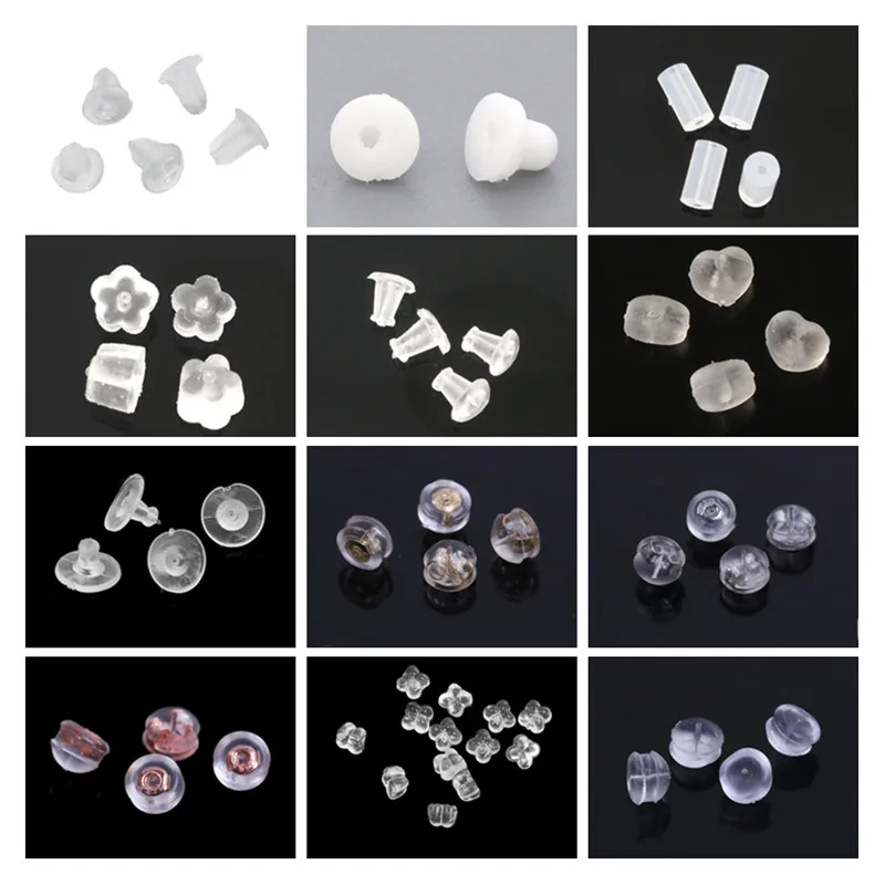 DoreenBeads резиновые серьги столбы и задние в виде цветов булавки безопасные