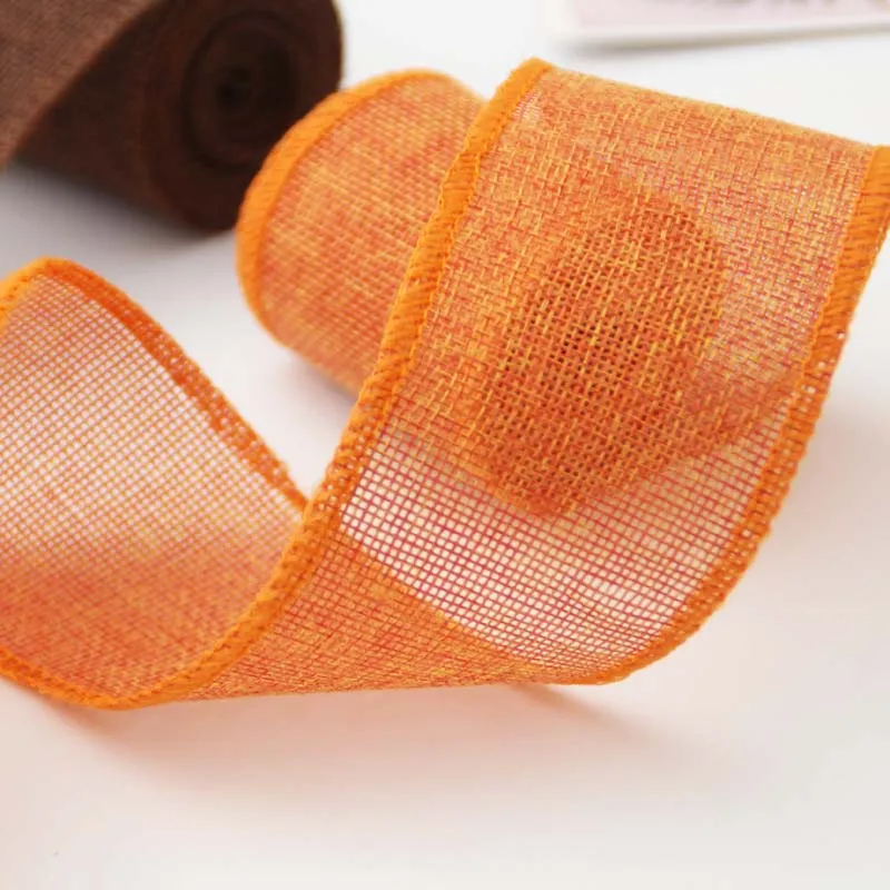 3M/Roll 6cm Width Handmade Linen Ribbon Burlap Wired Rolls Trims Tape DIY Material Wedding Party Crafts Gift Packaging | Дом и сад