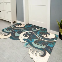 japanese style printed pattern silk loop door mat carpet home entrance cuttable pvc floor door mats non slip washable mat carpet