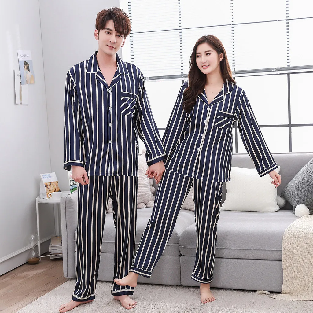 

L-2XL Men Pajama Set Spring And Autumn Long Sleeve Cotton Man Pyjamas cartoon Stripe Pajamas Plus size Casual Sleepwear Jan9