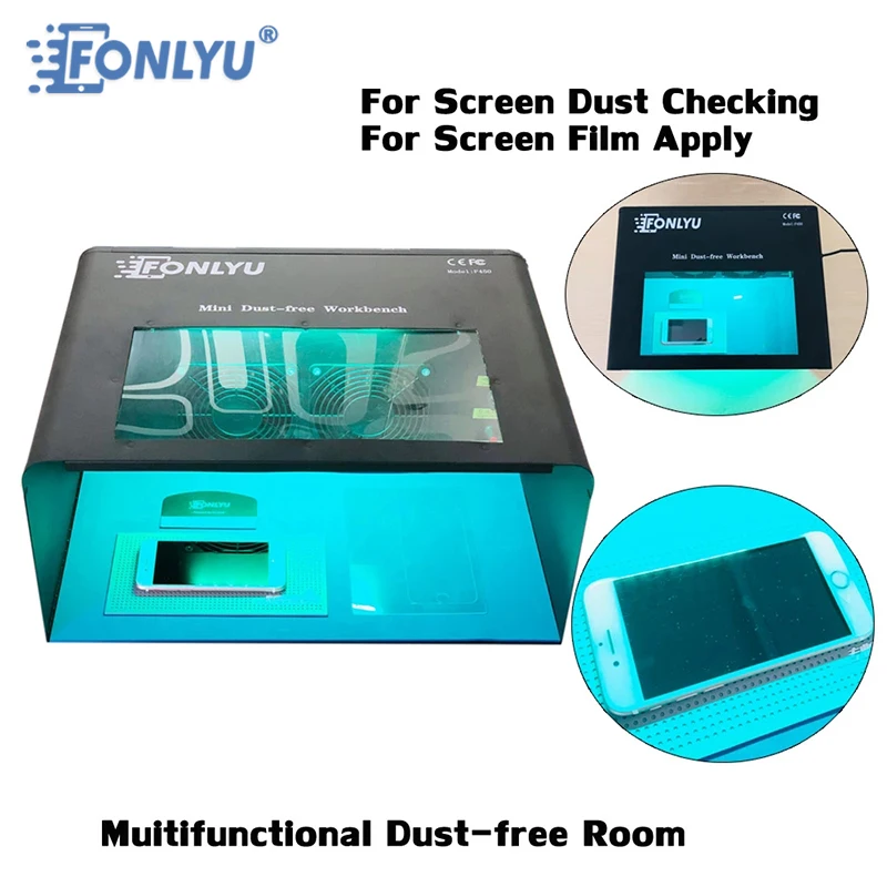 FONLYU Mini Dust Free Room Work Table With UV Lamp For Hydrogel Cutting Plotter Film Cutting Machine Phone Repair Tool Kits